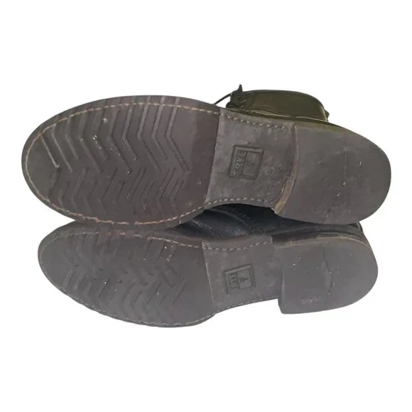 Frye Dark Leather Lace-Up Boots - Picture 4 of 7